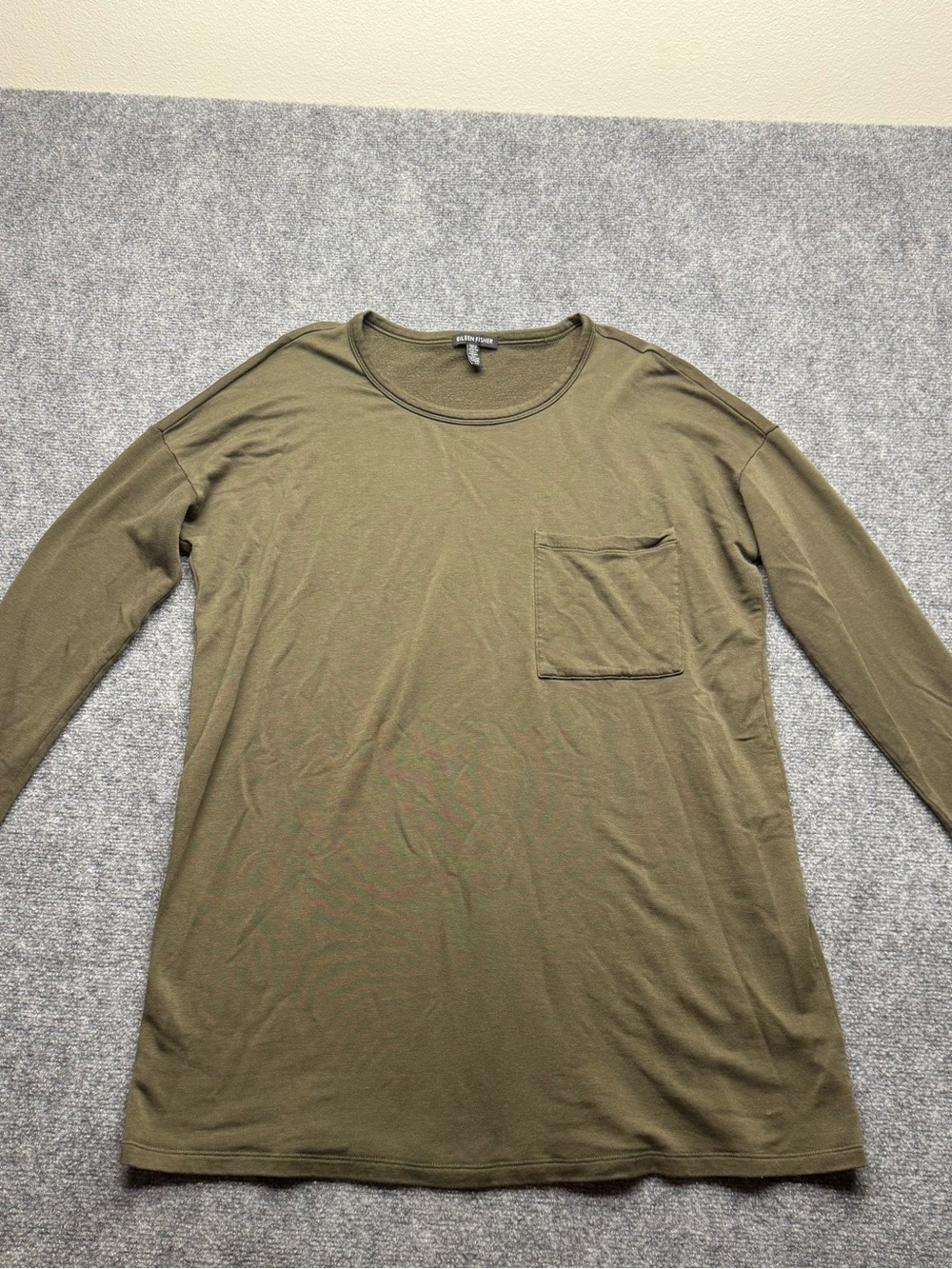 Eileen Fisher Women’s S/P Olive Green Long Sleeve sweater dress